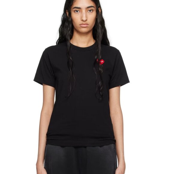 COMME des GARÇONS PLAY Black Heart T-Shirt - Picture 1 of 7
